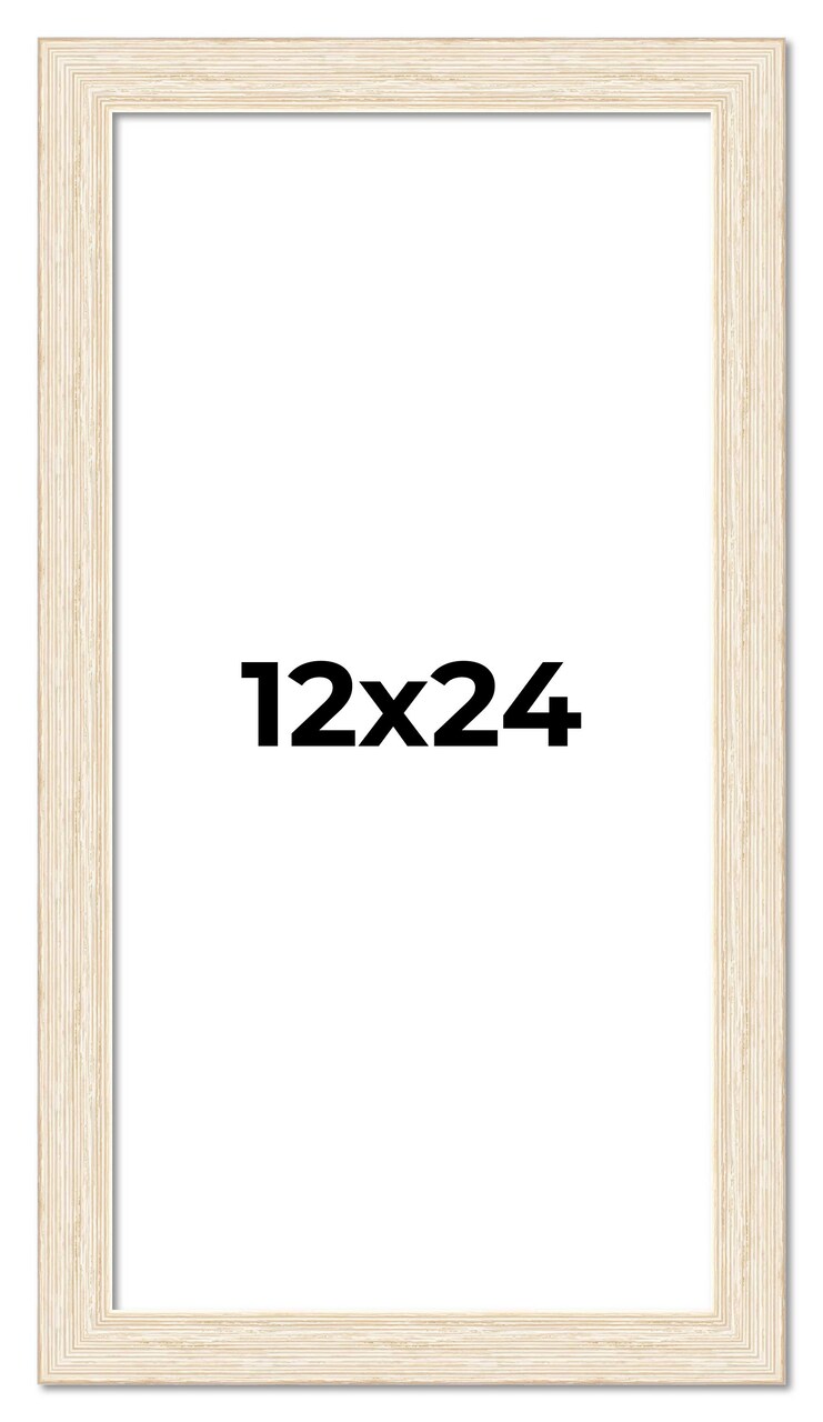 12x24 Wide Barnwood Picture Frame with UV-Resistant Acrylic & Acid Free Backing, Available in 6 Paint Finishes - Grey, Brown, White, and Black